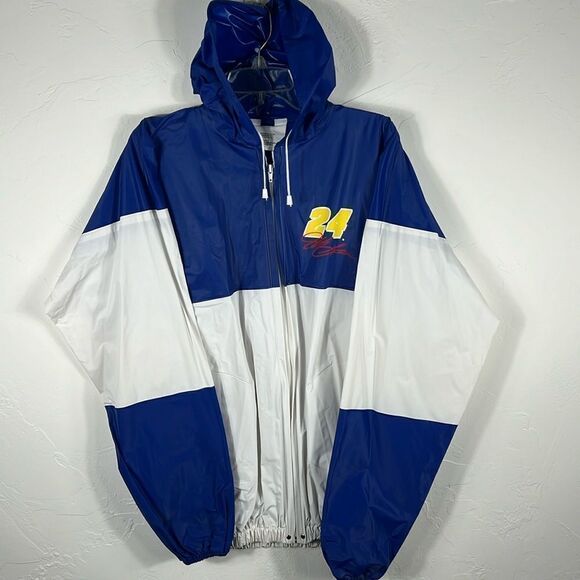 🔥Vintage 2001 Nascar JEFF GORDON #24 Full Zip 100% PVC Rain Jacket - Sz L - EUC - Picture 1 of 9